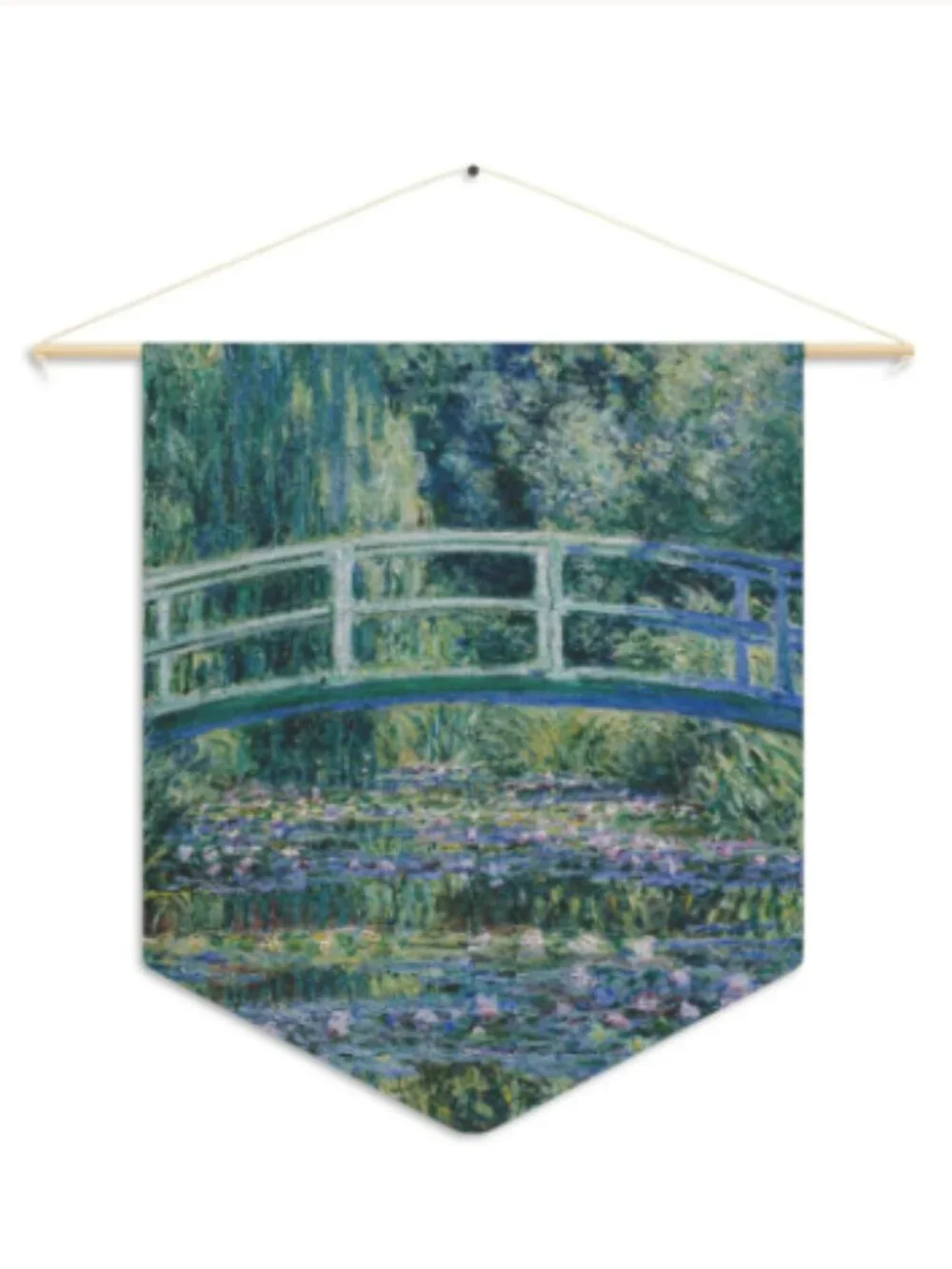 Monet Water Lily Print Pennant: Art Lover Wall Banner